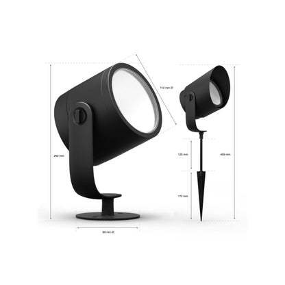 Luminaire de jardin Philips Hue Nyro WCA 13.5 W, 2000-6 500 K – vue 2 – NOVADOMIO