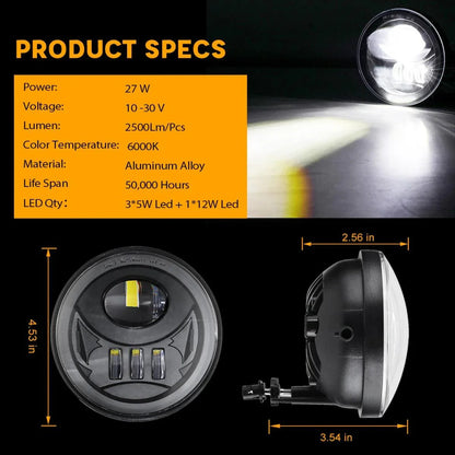 Lot de 2 27 W noir LED antibrouillard ensemble pour Toyota Tacoma 2005–2011/ Toyota Solara 2004–2006/ Toyota Sequoia