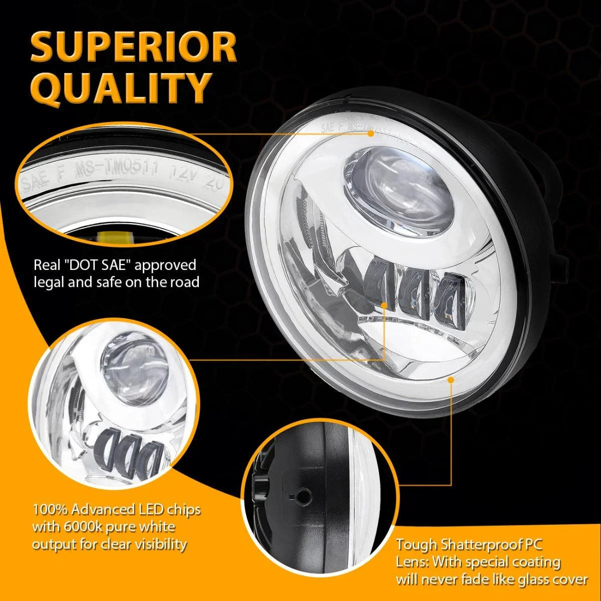 (2pcs/set) 27W Chrome LED Fog Light Assembly pour Toyota Tacoma 2005-2011/ Toyota Solara 2004-2006/ Toyota Sequoia 2008-2015…