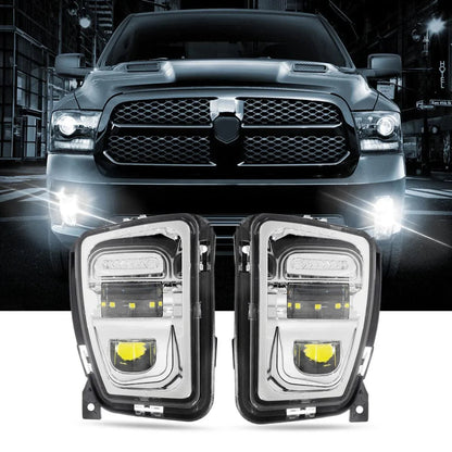 Lot de 2 36 W LED antibrouillards pour Dodge Ram 1500 2013 2014 2015 2016 2017 2018 (chromé) – NOVADOMIO