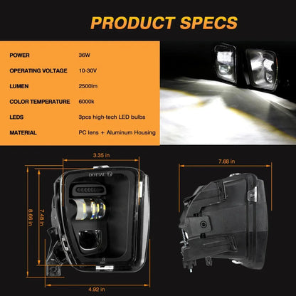 Lot de 2 36 W LED antibrouillards pour Dodge Ram 1500 2013 2014 2015 2016 2017 2018 (noir) – vue 6 – NOVADOMIO