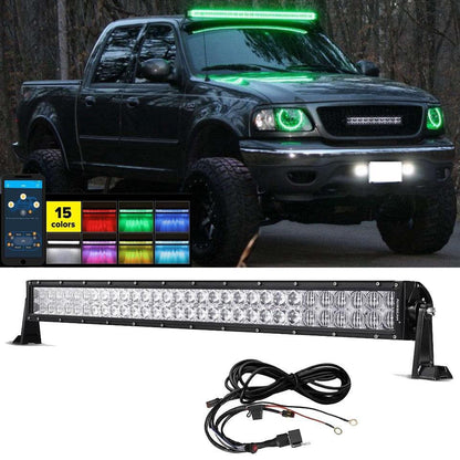22″/32″/42″ V-série RGB droit/courbé 5D lens faisceau combiné Double Row Barres LED pour 2002 Ford F150 – NOVADOMIO