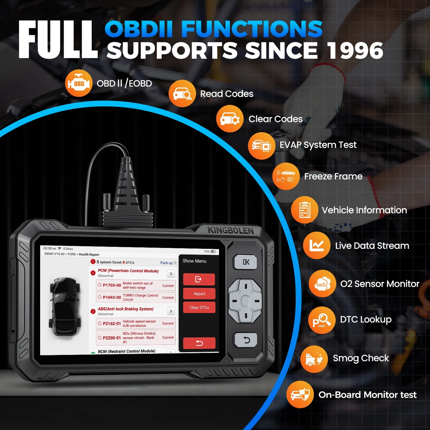 Valise diagnostic KINGBOLEN S608 – CAN FD, FCA SGW et mises à jour à vie – image produit 5 | NOVADOMIO
