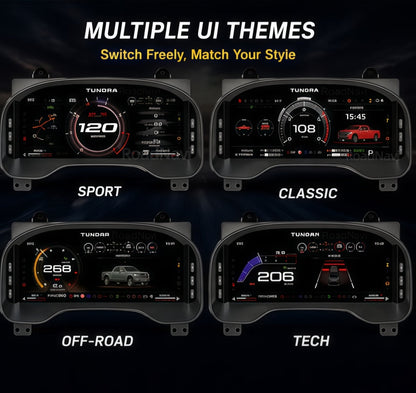 Toyota Tundra 2014-2019 – différents thèmes d’affichage du Virtual Cockpit