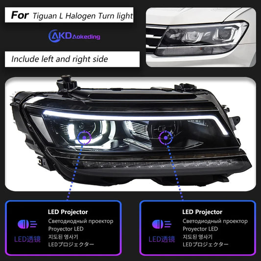 Paire de phares LED AKD pour Volkswagen Tiguan 2017–2021