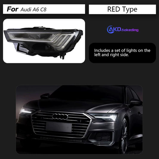 Phares LED AKD Audi A6 C8 2019–2023, paire