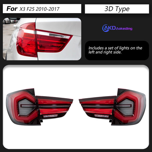 Feux arrière LED AKD BMW X3 F25 2010–2017, paire