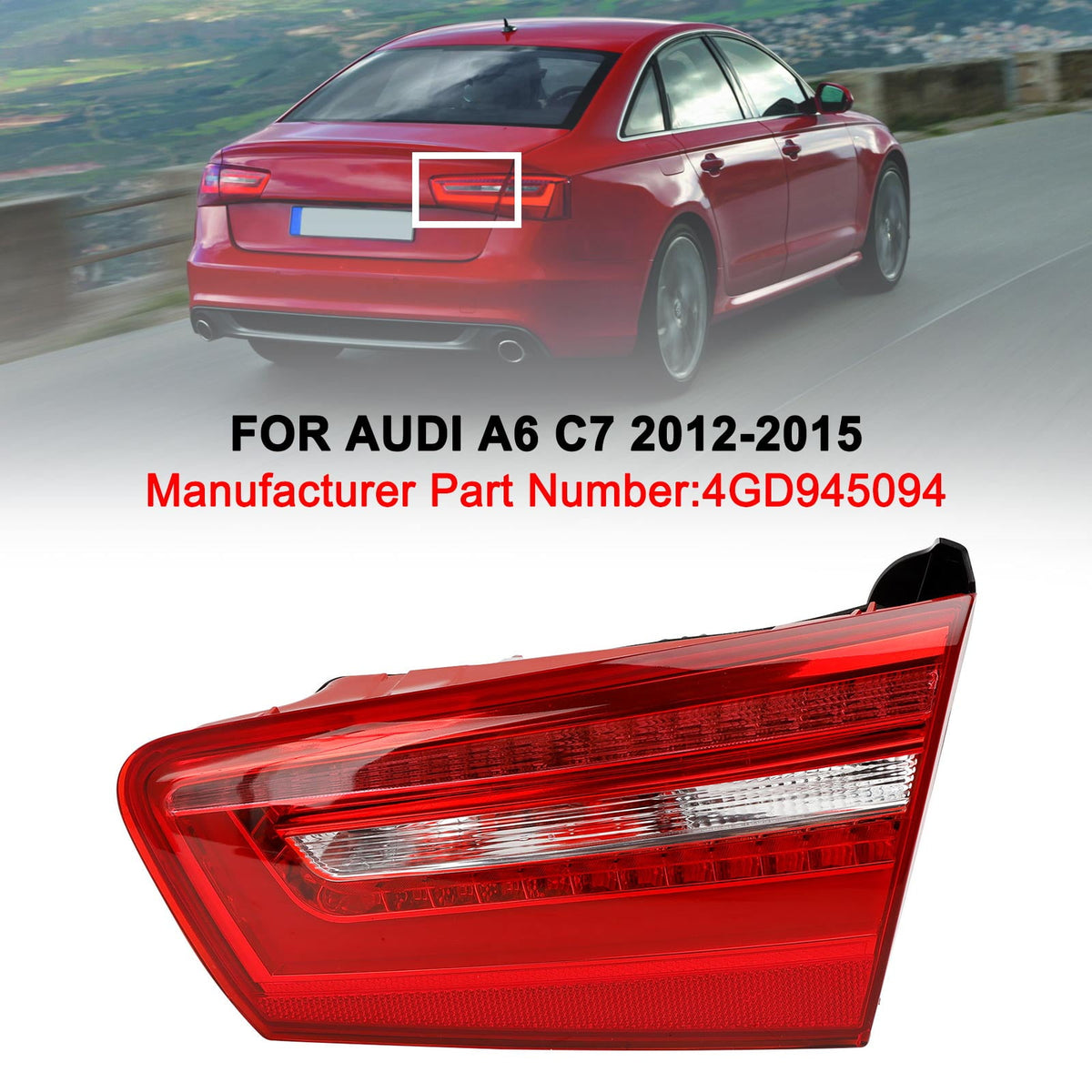 Feu arrière intérieur droit Audi A6 C7 2012–2015