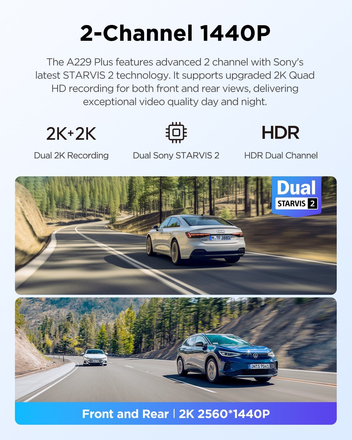 VIOFO A229 Plus 2CH – image officielle du fabricant