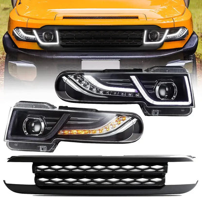 LED bloc optique avant projecteur double faisceau avec Grille pour 2007–2015 Toyota FJ Cruiser XJ10 – vue 10 – NOVADOMIO