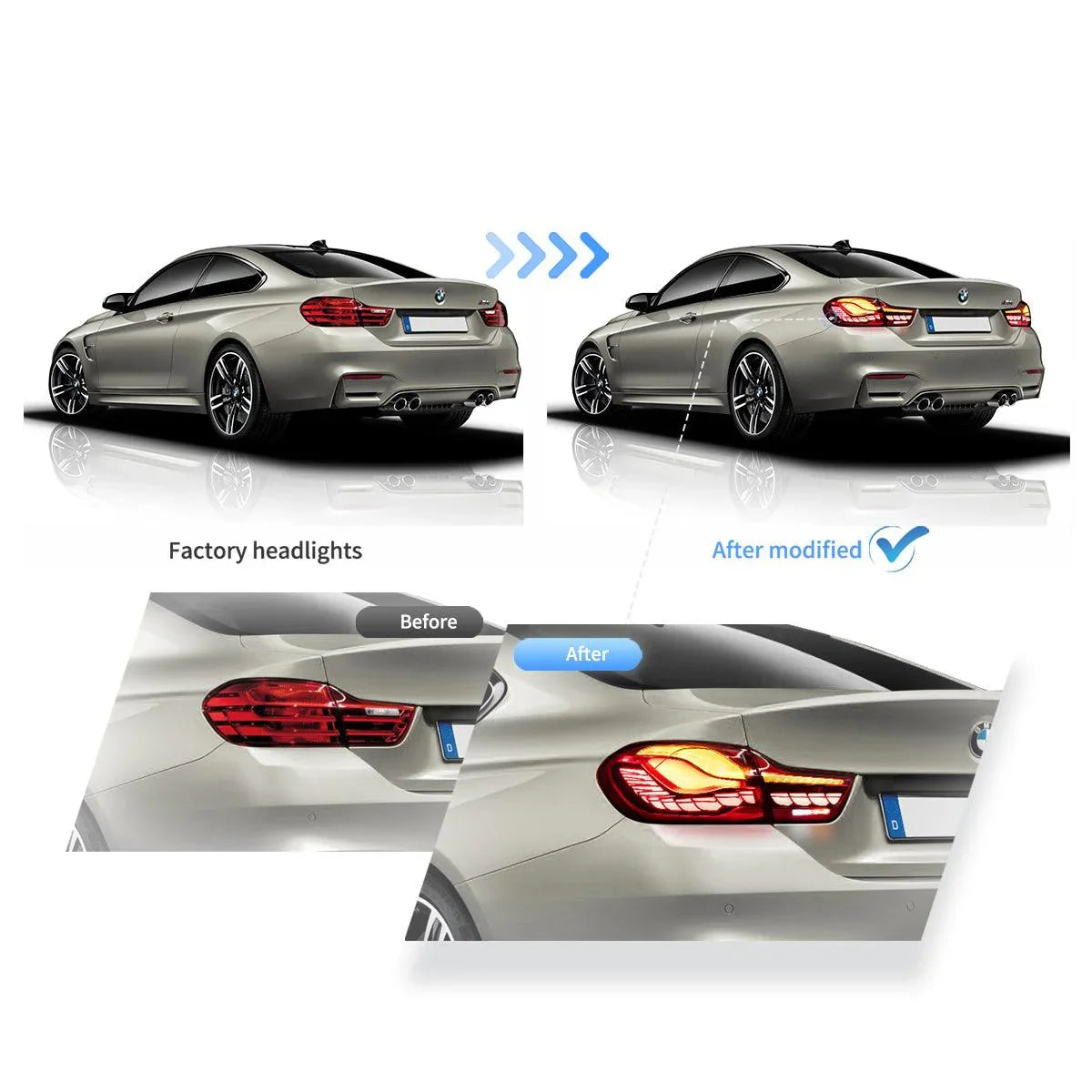 LED bloc de feux arrière avec GTS Style pour 2014-2020 BMW 4 série/M4 – vue 6
